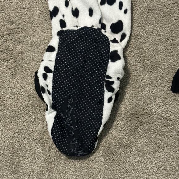 Nick & Nora Footed Footie Pajama PJ’s Fleece One Piece M Jumpsuit Dalmatian Dog - Picture 5 of 10